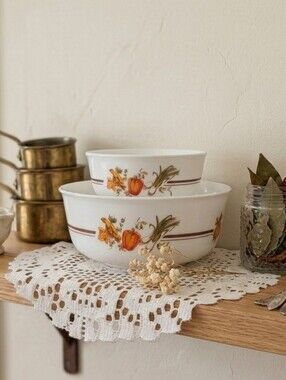 Set of 2 Arcopal France Vegetable Bowls – Vintage Country Kitchen Decor